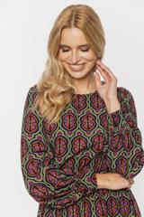 Wiskozowa sukienka midi z gumeczkami w talii