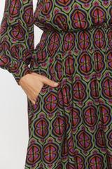 Wiskozowa sukienka midi z gumeczkami w talii