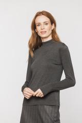 Dark grey viscose long-sleeved turtleneck