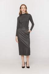 Dark grey viscose long-sleeved turtleneck