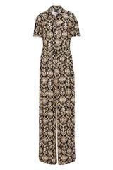 Wiskozowy kombinezon z paskiem