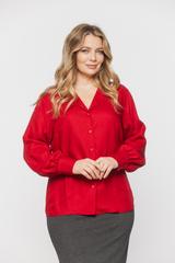 Wizytowa czerwona koszula z tkaniny wiskozowej