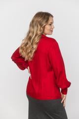 Wizytowa czerwona koszula z tkaniny wiskozowej