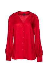 Wizytowa czerwona koszula z tkaniny wiskozowej