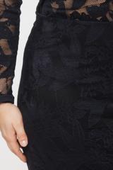 Wizytowa granatowa spódnica z dzianiny koronkowej