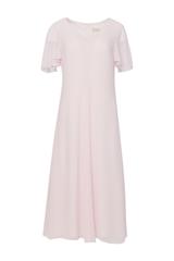 Wizytowa sukienka z pastelowego zwiewnego szyfonu