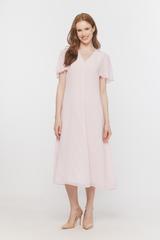 Wizytowa sukienka z pastelowego zwiewnego szyfonu