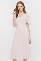 Wizytowa sukienka z pastelowego zwiewnego szyfonu