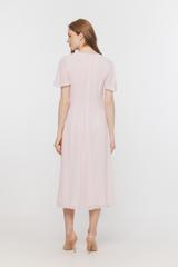 Wizytowa sukienka z pastelowego zwiewnego szyfonu