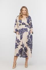 Wizytowa wiskozowa sukienka z kopertowym dekoltem