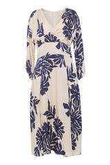 Wizytowa wiskozowa sukienka z kopertowym dekoltem