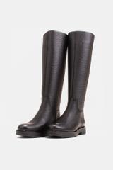 Wysokie kozaki ze skóry licowej