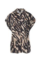 Wzorzysta lekka koszula z krótkim rękawem