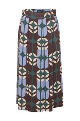 Wzorzysta spódnica z wiskozy o długości za kolano