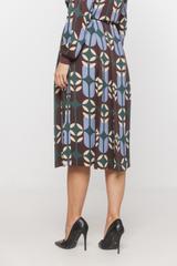 Wzorzysta spódnica z wiskozy o długości za kolano