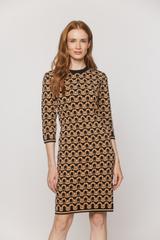 Patterned dress in a thick substantial knit