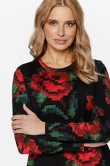 Wzorzysta sukienka z naturalnej dzianiny bawełnianej