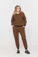 Wzorzyste spodnie dresowe z dzianiny bawełnianej