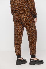 Wzorzyste spodnie dresowe z dzianiny bawełnianej