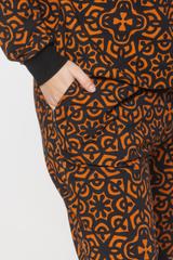 Wzorzyste spodnie dresowe z dzianiny bawełnianej