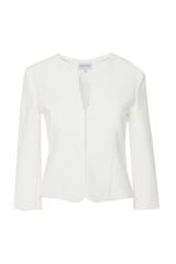 Żakiet ecru z zapięciem na haftkę i rękawem 7/8