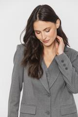 Szary żakiet o luźnym fasonie zapinany na guziki