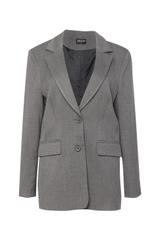 Szary żakiet o luźnym fasonie zapinany na guziki