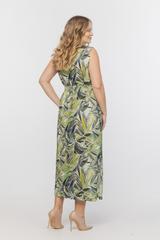 Zielona wzorzysta sukienka z przewiewnej tkaniny