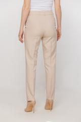 Zwężane beżowe spodnie w kant o klasycznym fasonie
