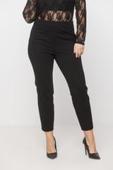 Zwężane eleganckie spodnie z czarnej dzianiny