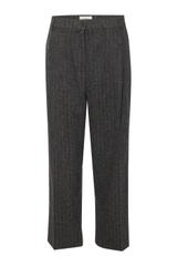 Zwężane spodnie w jodełkę z dodatkiem wełny