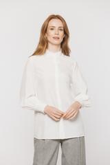 A light airy ECU shirt with a decorative lace stand-up collar