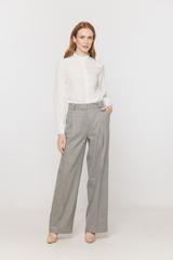 A light airy ECU shirt with a decorative lace stand-up collar