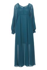 Zwiewna morska sukienka odcinana pod biustem