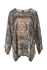 Zwiewna wzorzysta bluzka z tkaniny wiskozowej