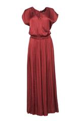 Zwiewny bordowy kombinezon z elastyczną talią i kopertowym dekoltem