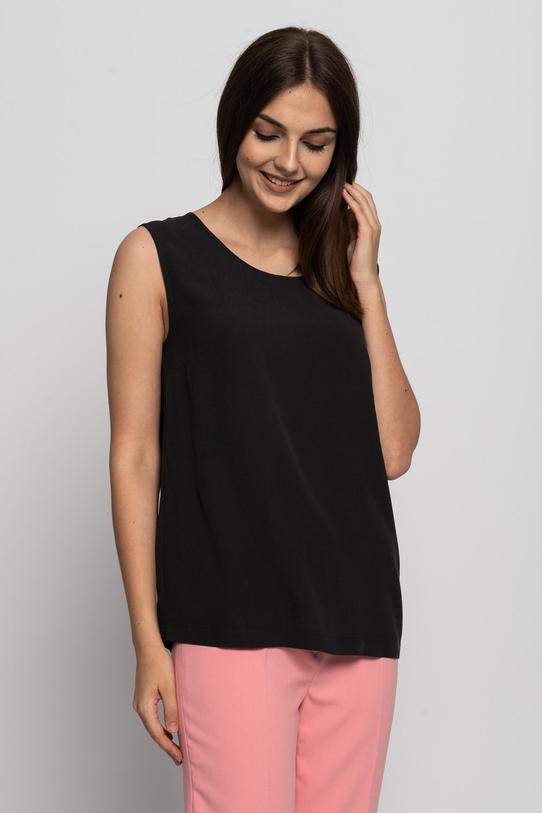 Szara klasyczna bluzka na ramiączkach - 1