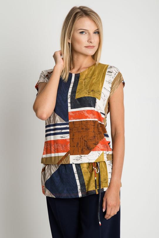 Dzianinowa bluzka typu kimono z troczkiem do ściągania