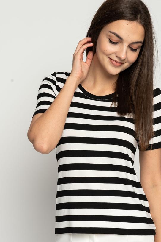 Czarno-biała bluzka w paski - 3