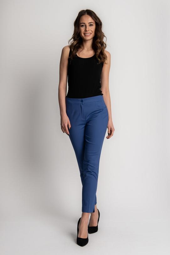 Wizualizacja Niebieskie dopasowane spodnie w kant