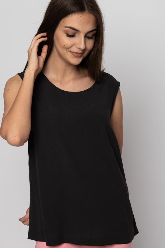 Szara klasyczna bluzka na ramiączkach - 3