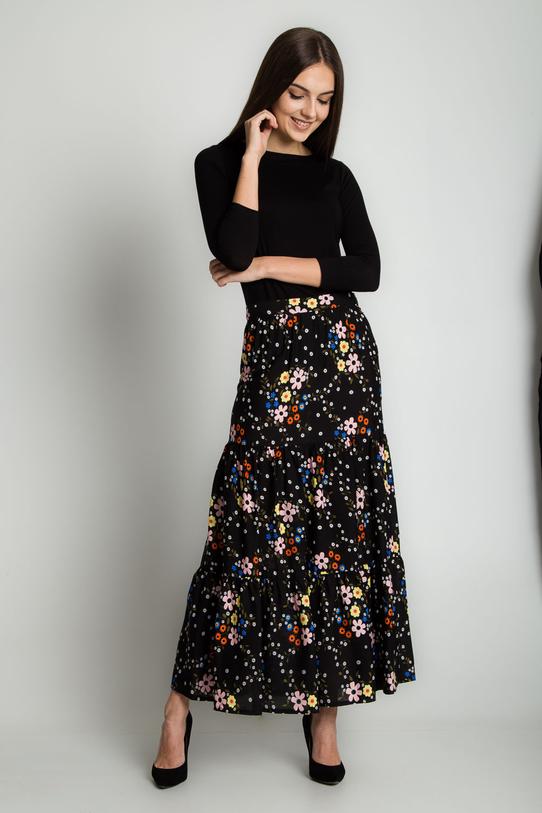Wiosenna spódnica maxi w kwiaty