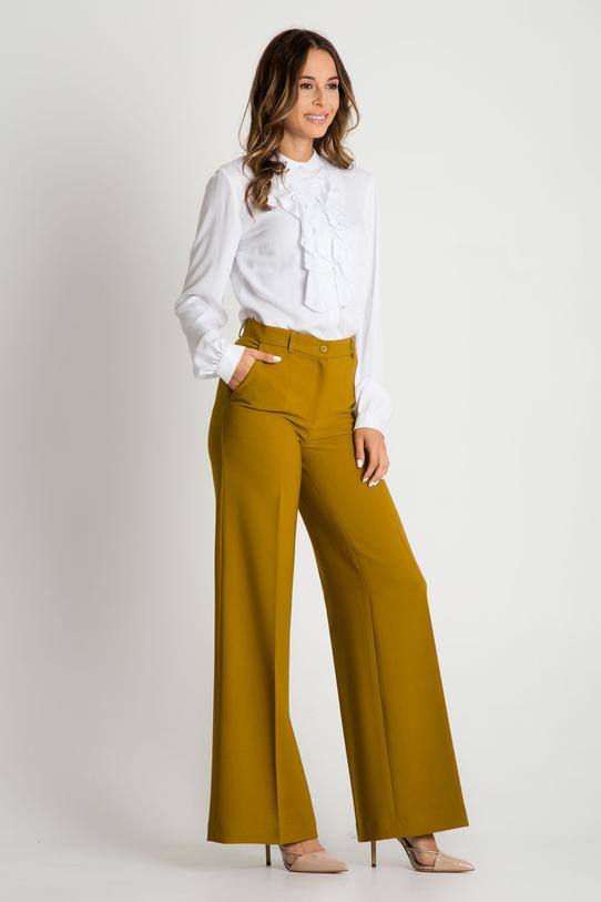 Oliwkowe spodnie dzwony - 2