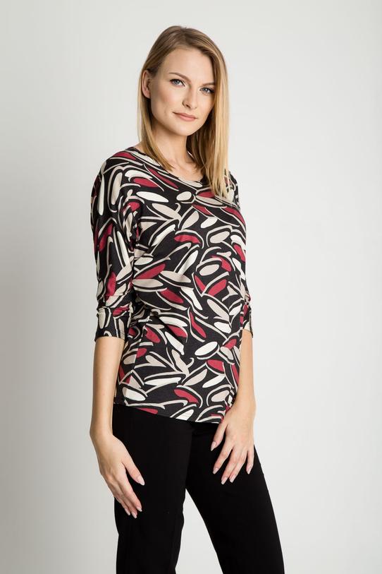 Wzorzysta bluzka z rękawami 3/4 - 1