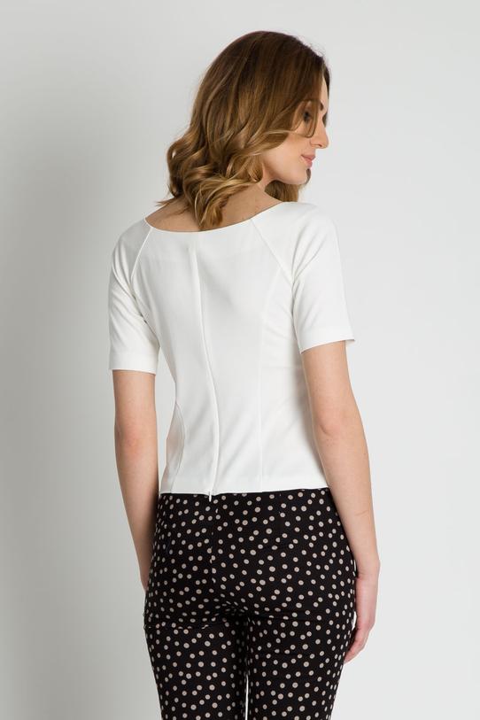 Elegancka bluzka ecru z krótkim rękawem - 3