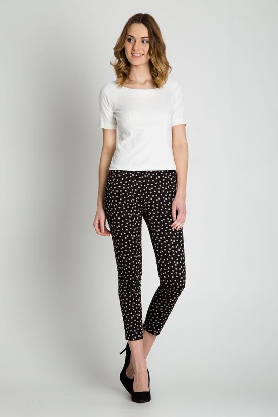 Elegancka bluzka ecru z krótkim rękawem - 1