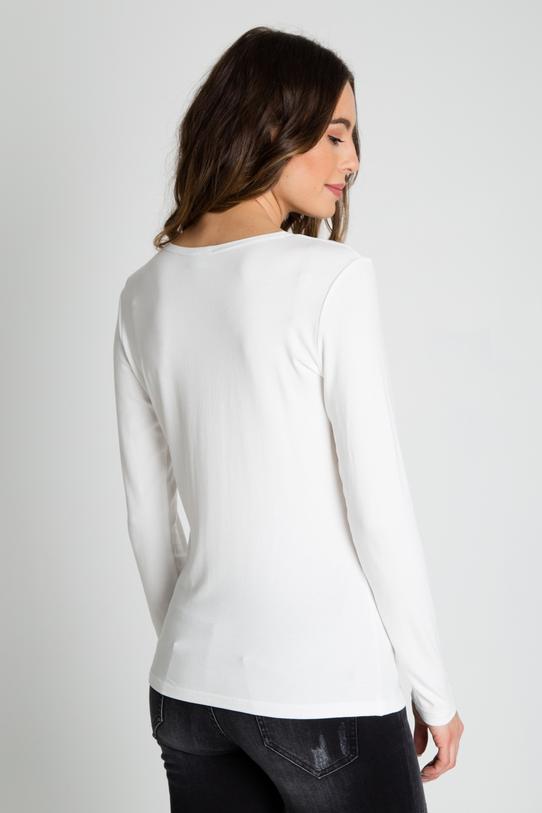 Dopasowana biała bluzka - 3