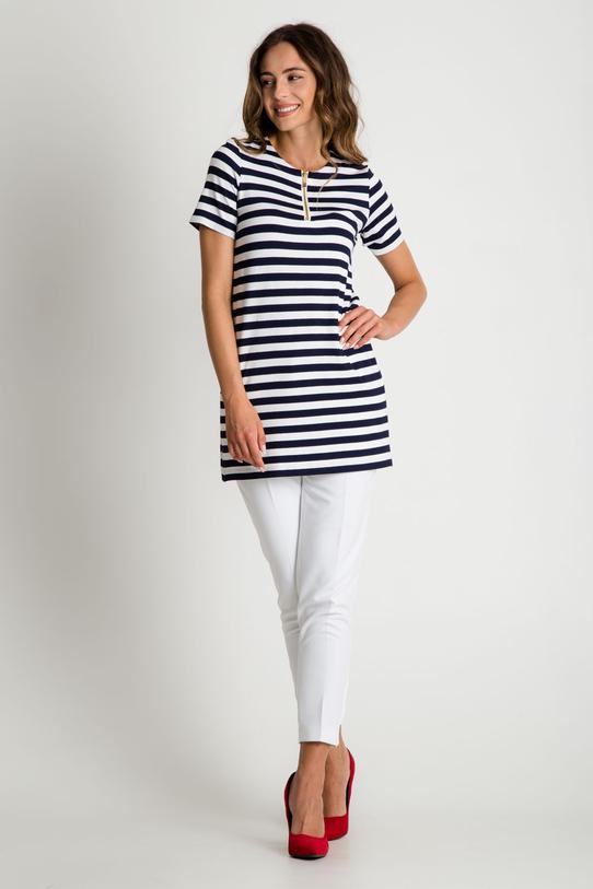 Wizualizacja Tunika w paski z zamkiem na dekolcie