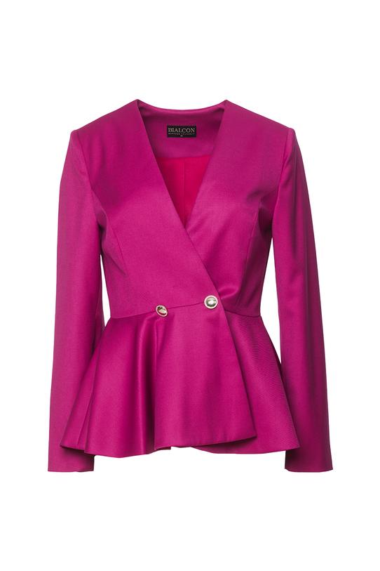 Amarantowy kobiecy żakiet podkreślający talię - 1