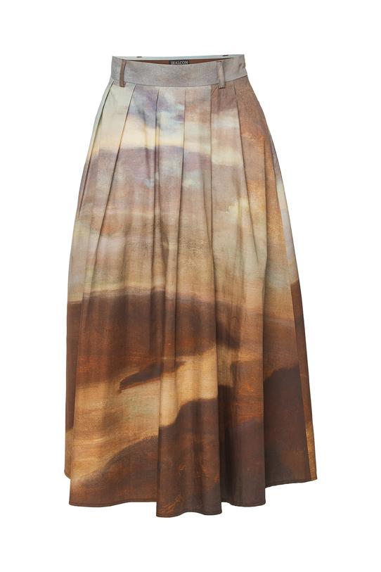 Artystyczna bawełniana spódnica z printem Chełmońskiego - 1